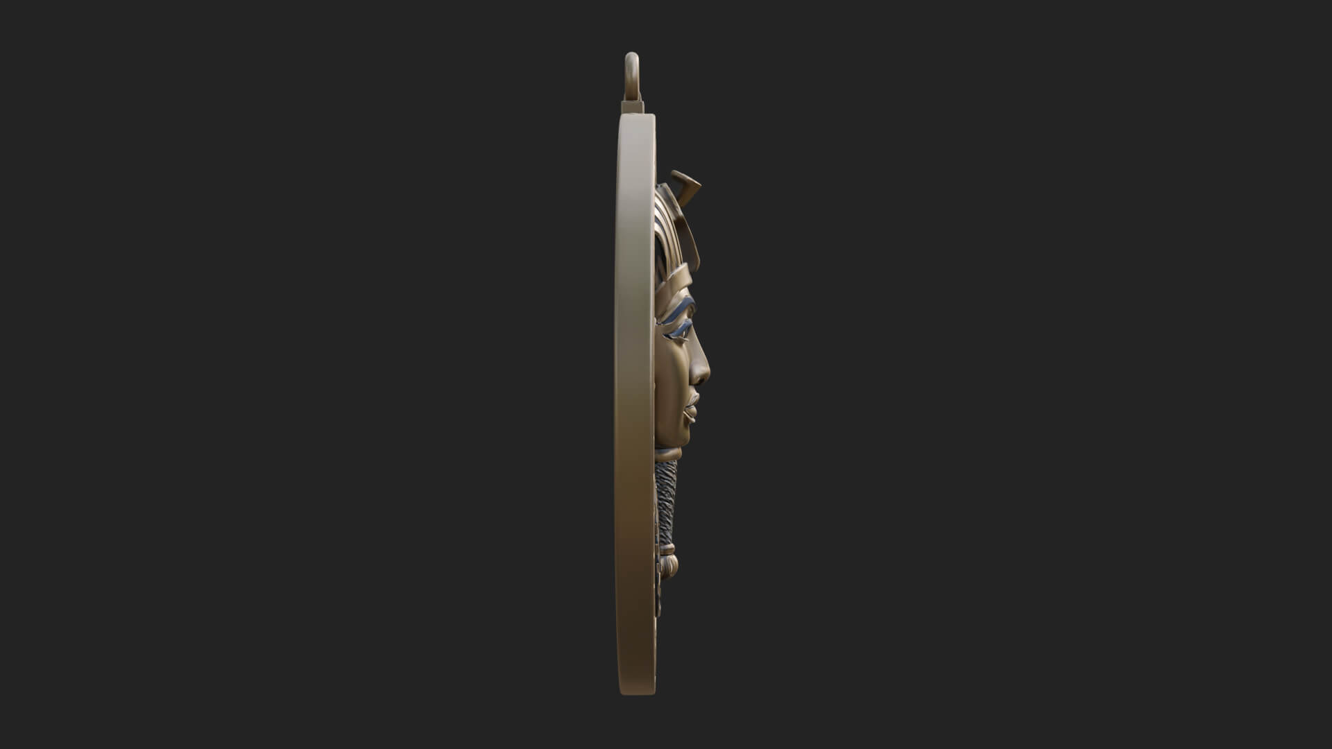 Pharaoh Mask Oval Relief Plaque Design 2 3D Print Model 3D Model
