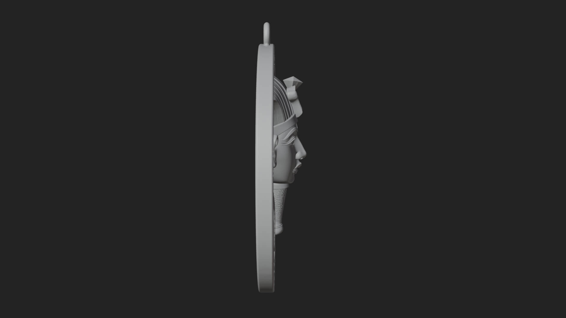 Pharaoh Mask Oval Relief Plaque Design 4 3D Print Model 3D Model