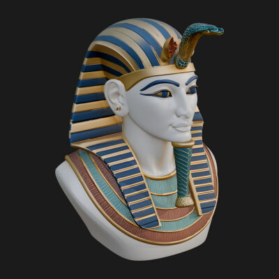 Pharaoh Nemes Bust Statue Design 10 3D Print Model