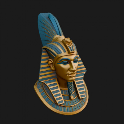 Pharaoh Nemes Bust Statue Design 5 3D Print Model