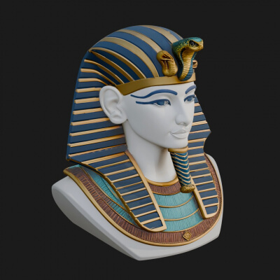 Pharaoh Nemes Bust Statue Design 8 3D Print Model