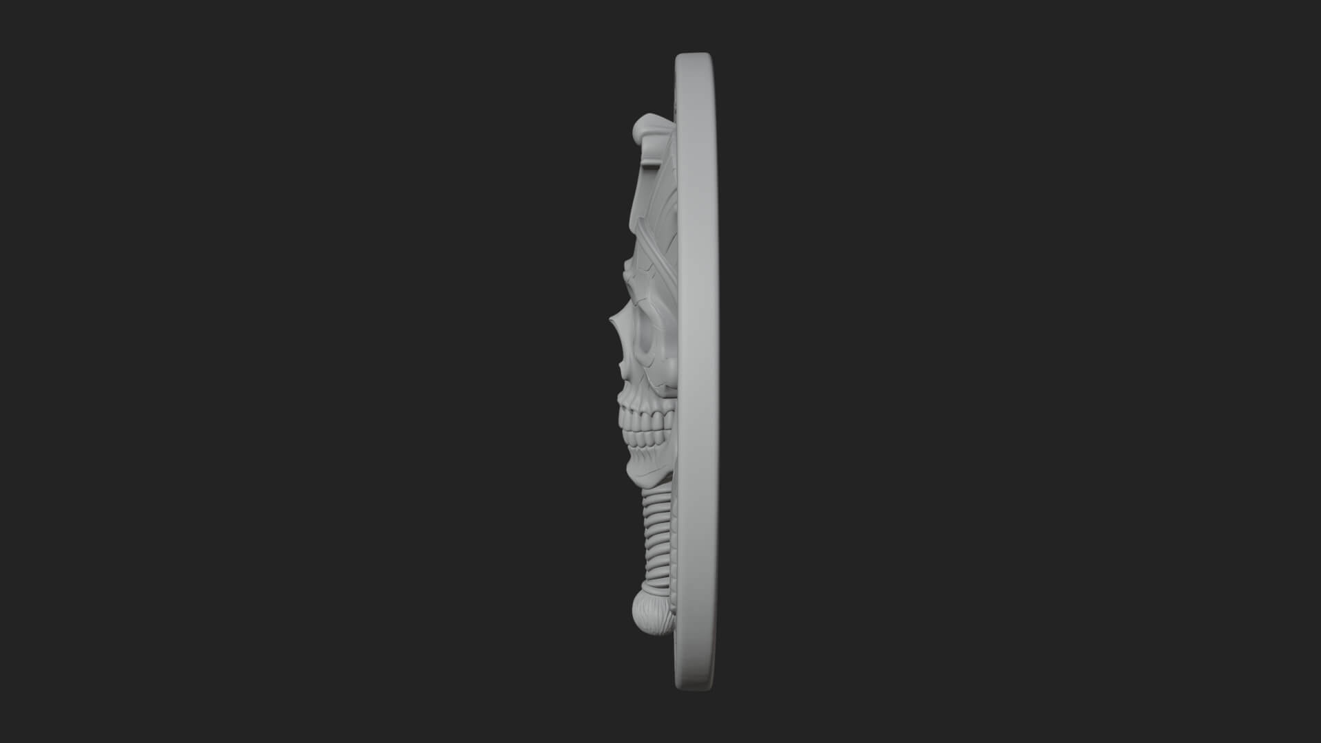 Pharaoh Skull Oval Relief Plaque Design 1 3D Print Model 3D Model