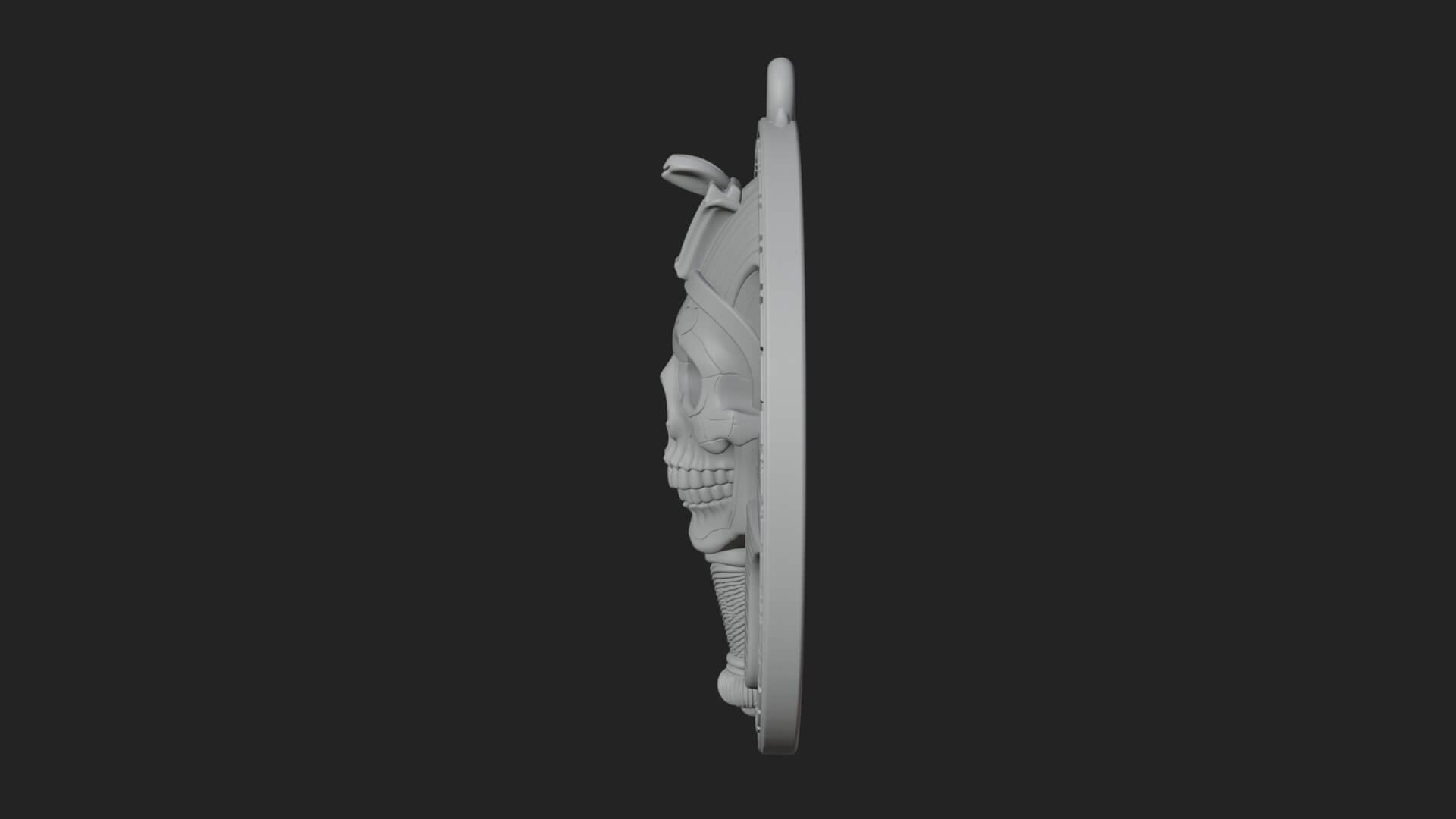 Pharaoh Skull Oval Relief Plaque Design 3 3D Print Model 3D Model