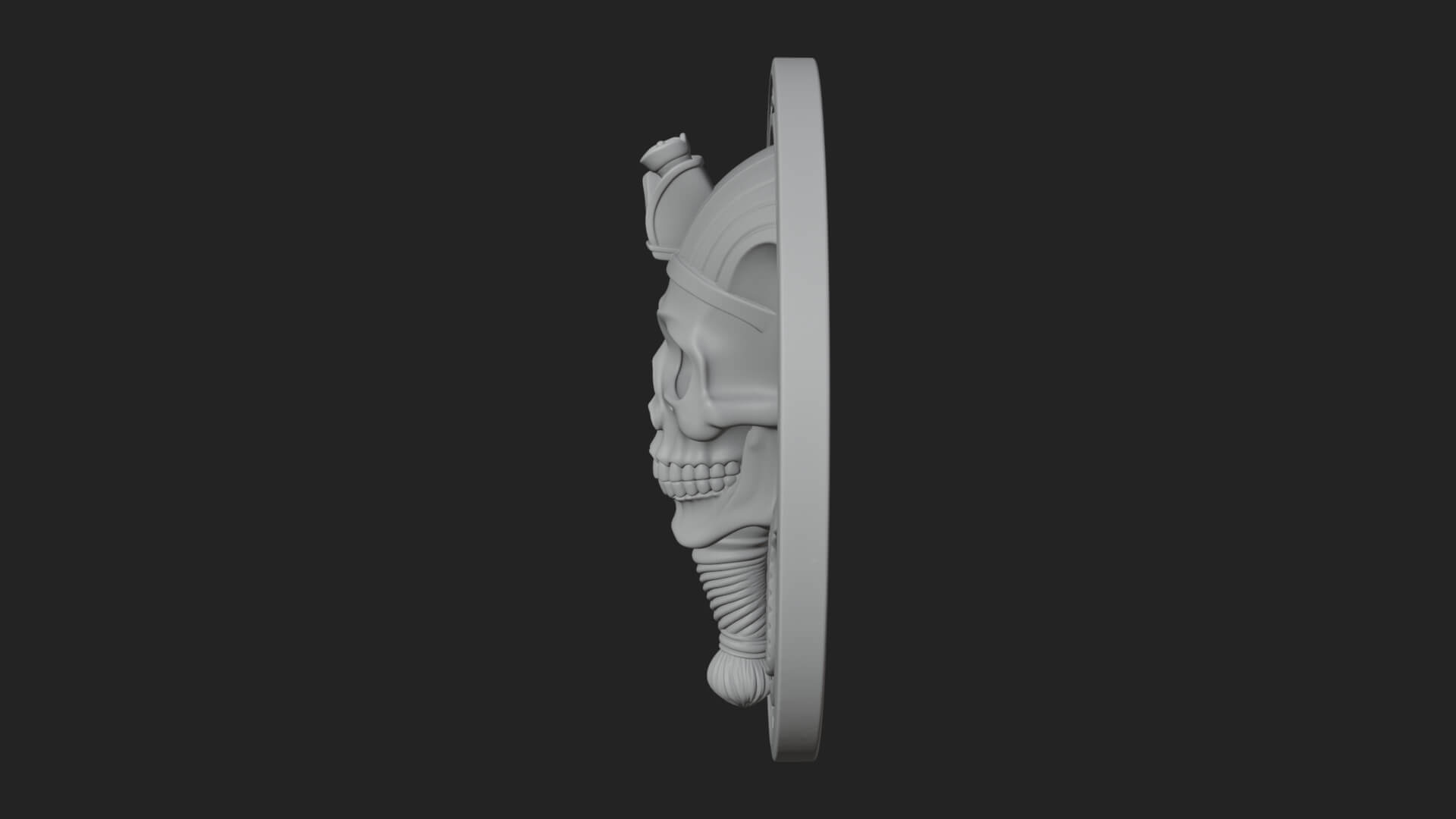Pharaoh Skull Oval Relief Plaque Design 4 3D Print Model 3D Model