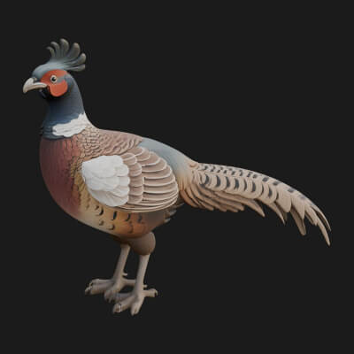 Pheasant Bird Statue Design 2 3D Print Model