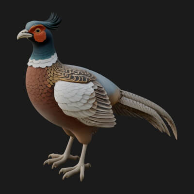 Pheasant Bird Statue Design 3 3D Print Model