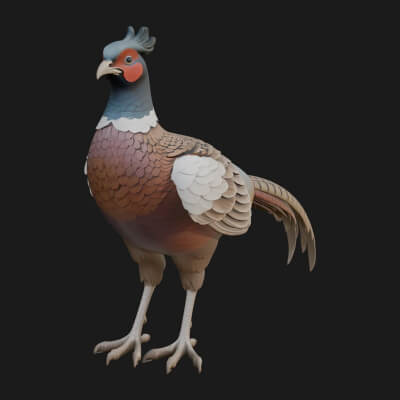 Pheasant Bird Statue Design 4 3D Print Model