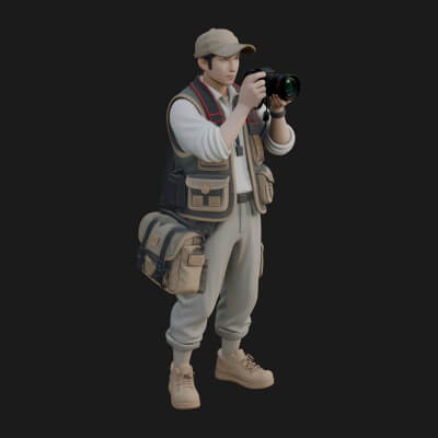 Photographer Man Statue Design 1 3d Print Model
