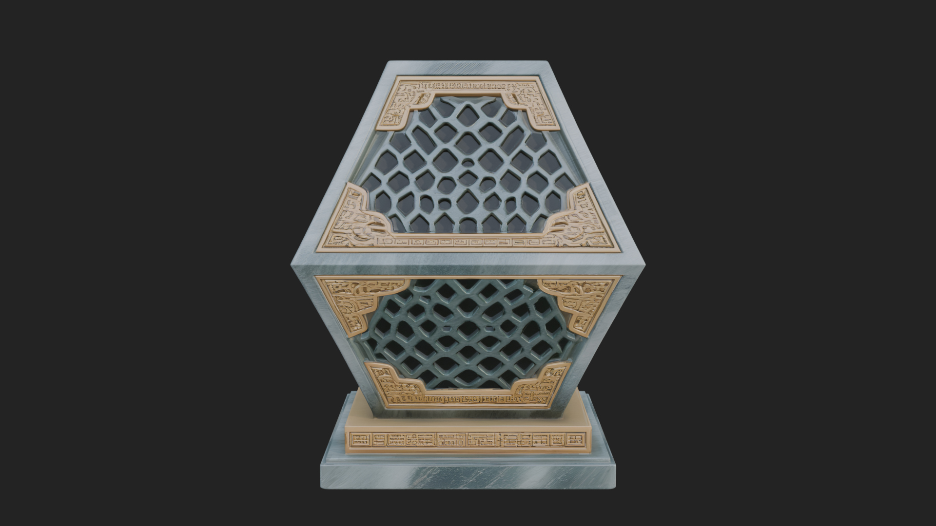 Pierced Stone Lantern Model Design 1 3D Print Model 3D Model