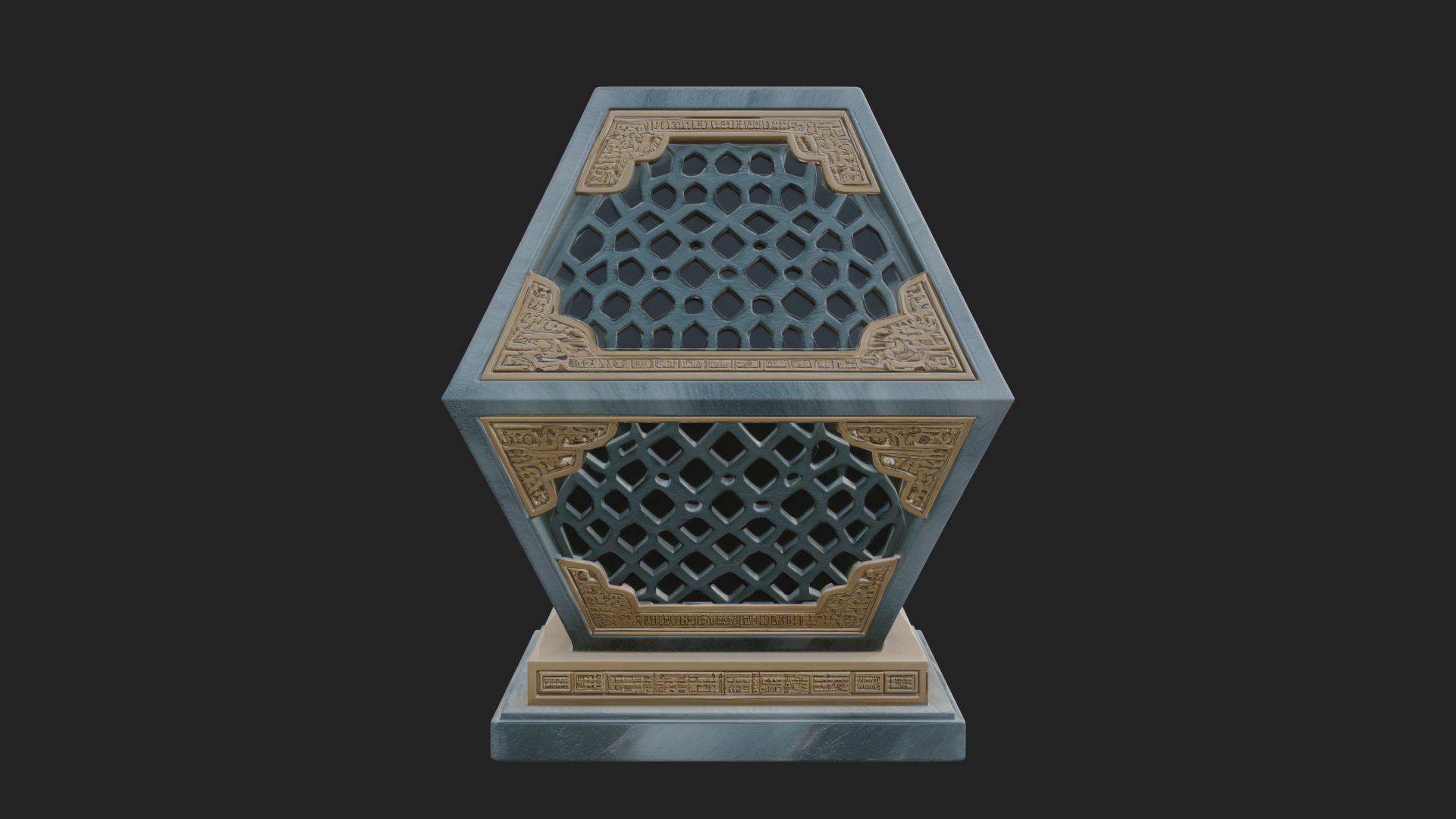 Pierced Stone Lantern Model Design 1 3D Print Model 3D Model