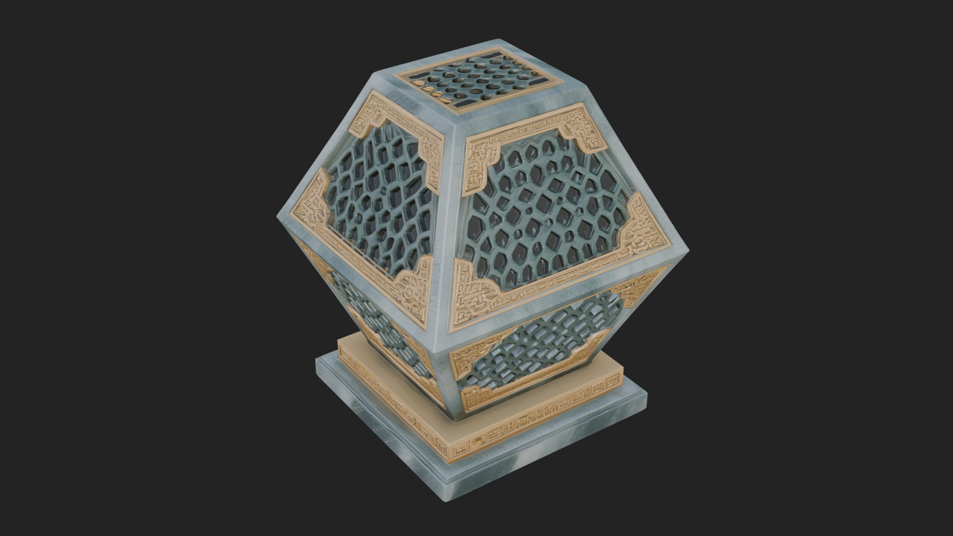 Pierced Stone Lantern Model Design 1 3D Print Model 3D Model