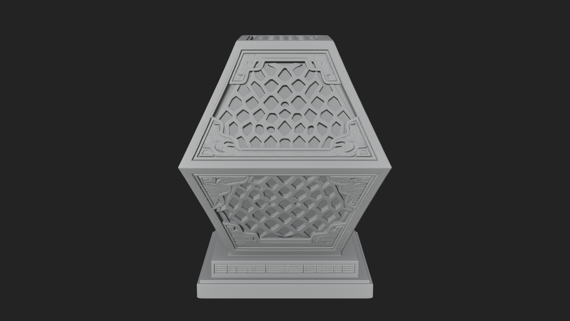 Pierced Stone Lantern Model Design 1 3D Print Model 3D Model