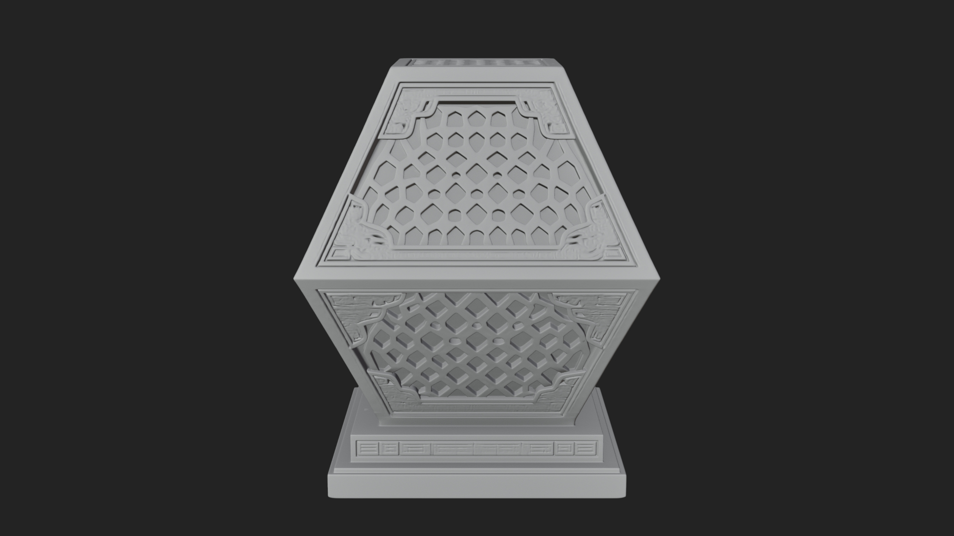 Pierced Stone Lantern Model Design 1 3D Print Model 3D Model
