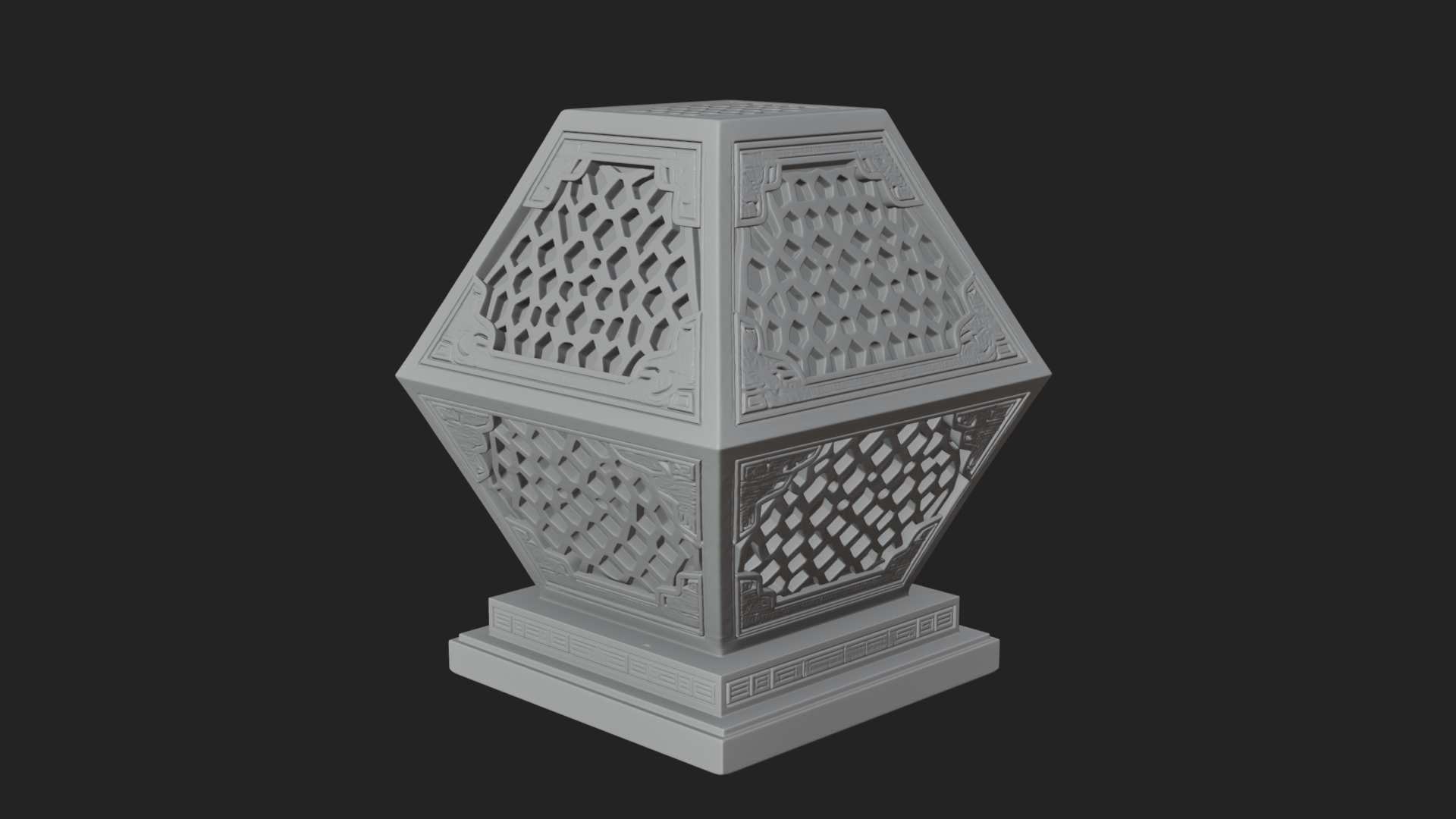 Pierced Stone Lantern Model Design 1 3D Print Model 3D Model