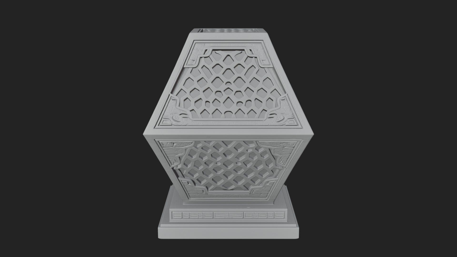 Pierced Stone Lantern Model Design 1 3D Print Model 3D Model