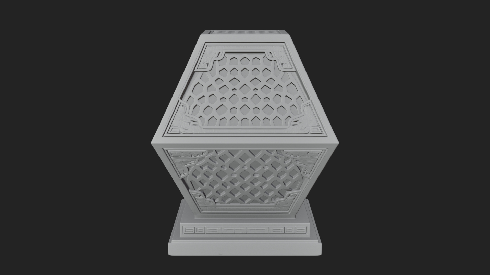 Pierced Stone Lantern Model Design 1 3D Print Model 3D Model