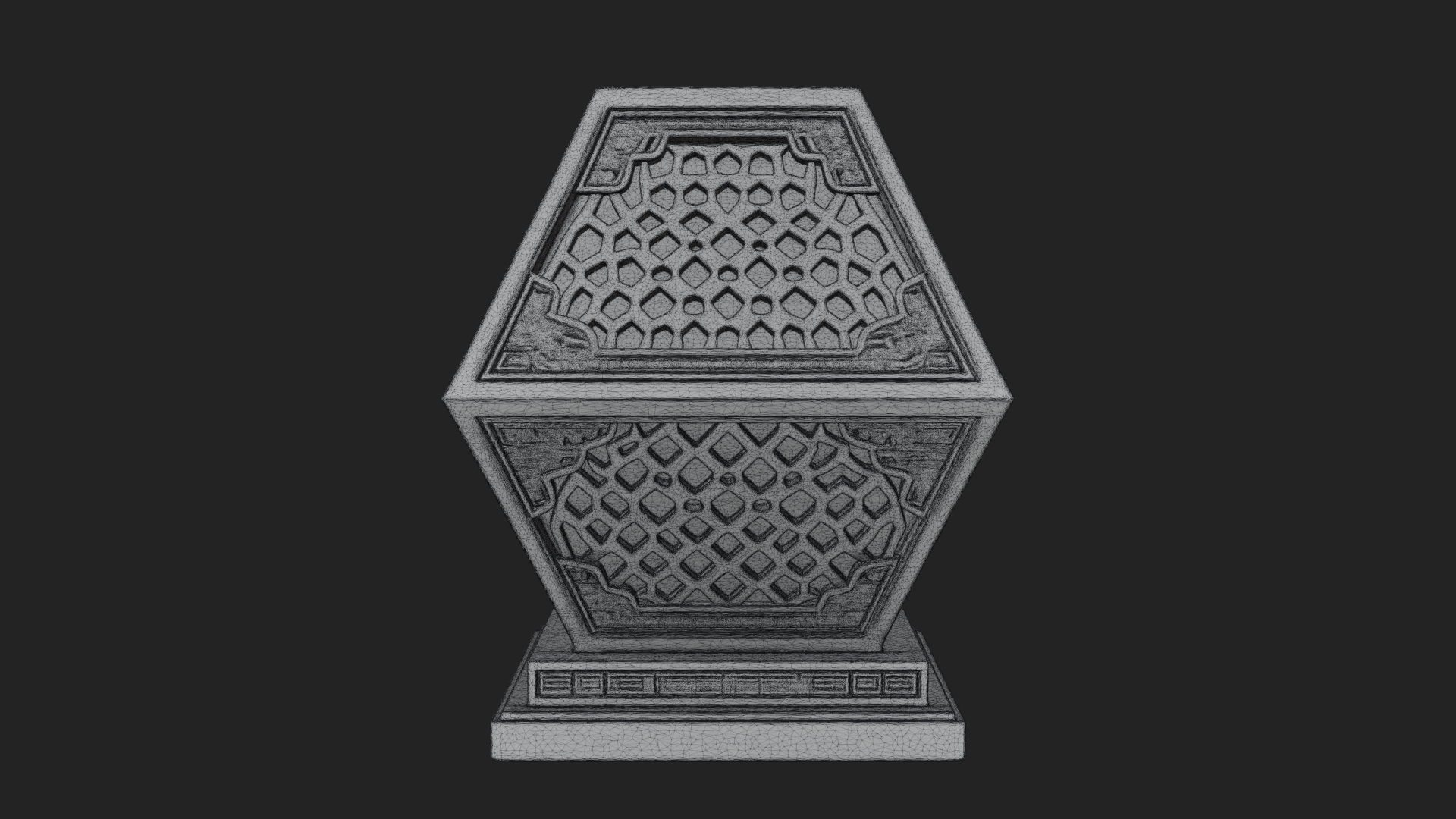 Pierced Stone Lantern Model Design 1 3D Print Model 3D Model