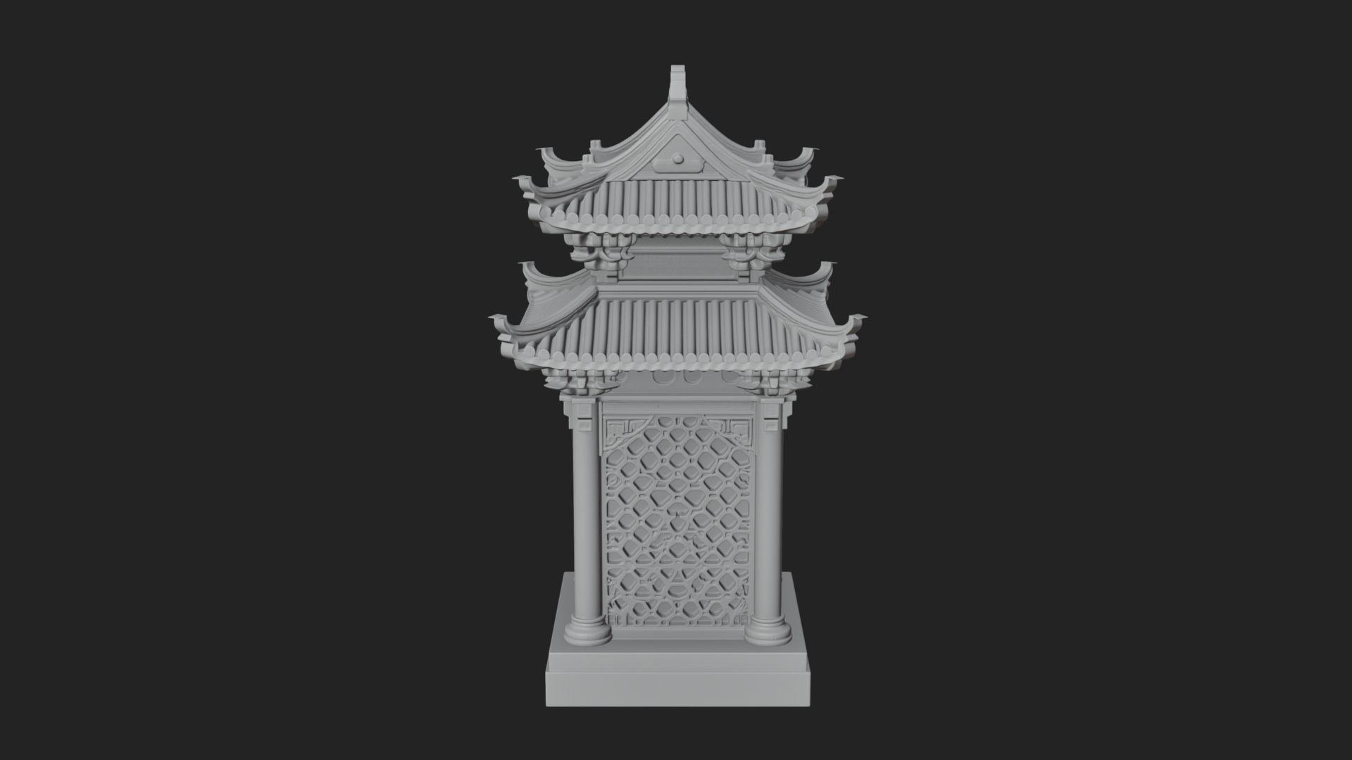 Pierced Stone Lantern Model Design 2 3D Print Model 3D Model
