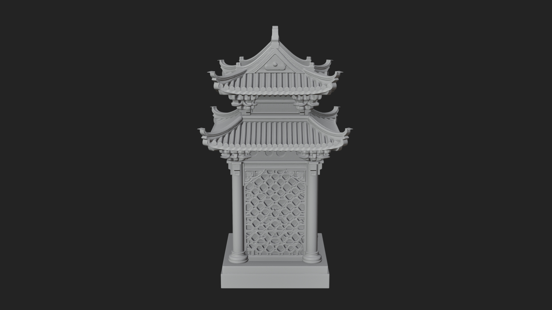 Pierced Stone Lantern Model Design 2 3D Print Model 3D Model