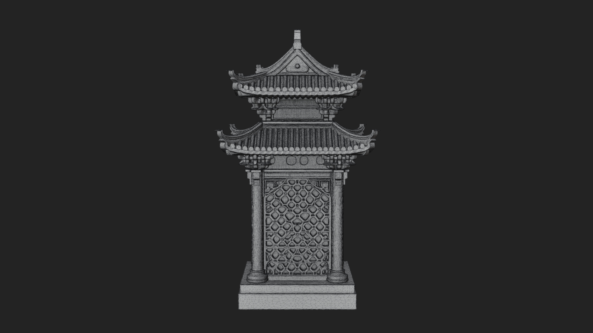 Pierced Stone Lantern Model Design 2 3D Print Model 3D Model