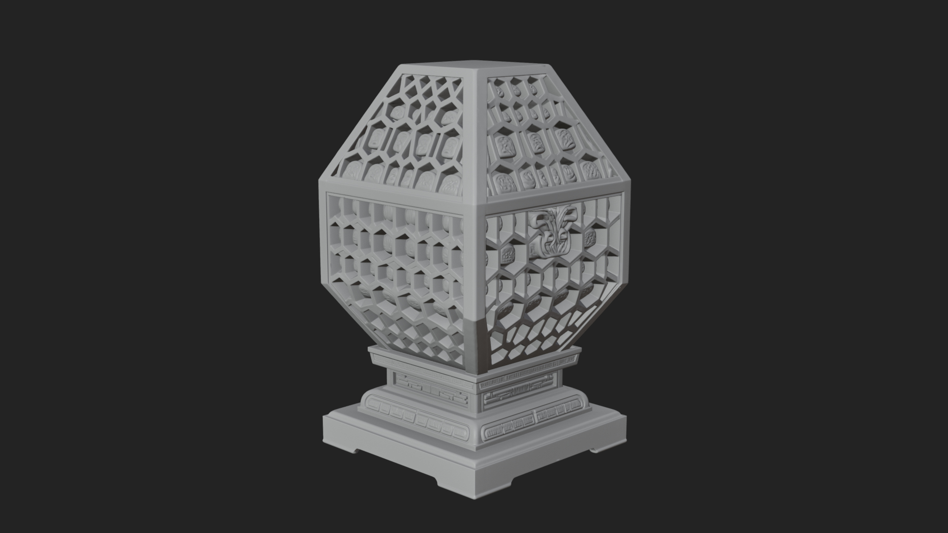 Pierced Stone Lantern Model Design 3 3D Print Model 3D Model