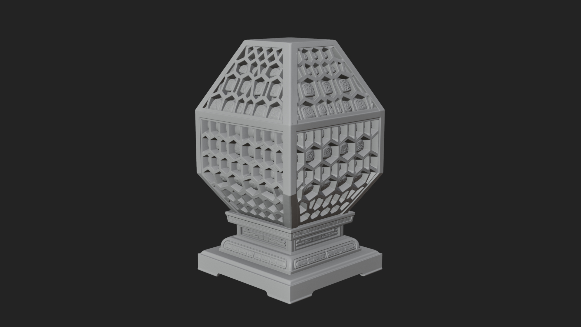 Pierced Stone Lantern Model Design 3 3D Print Model 3D Model