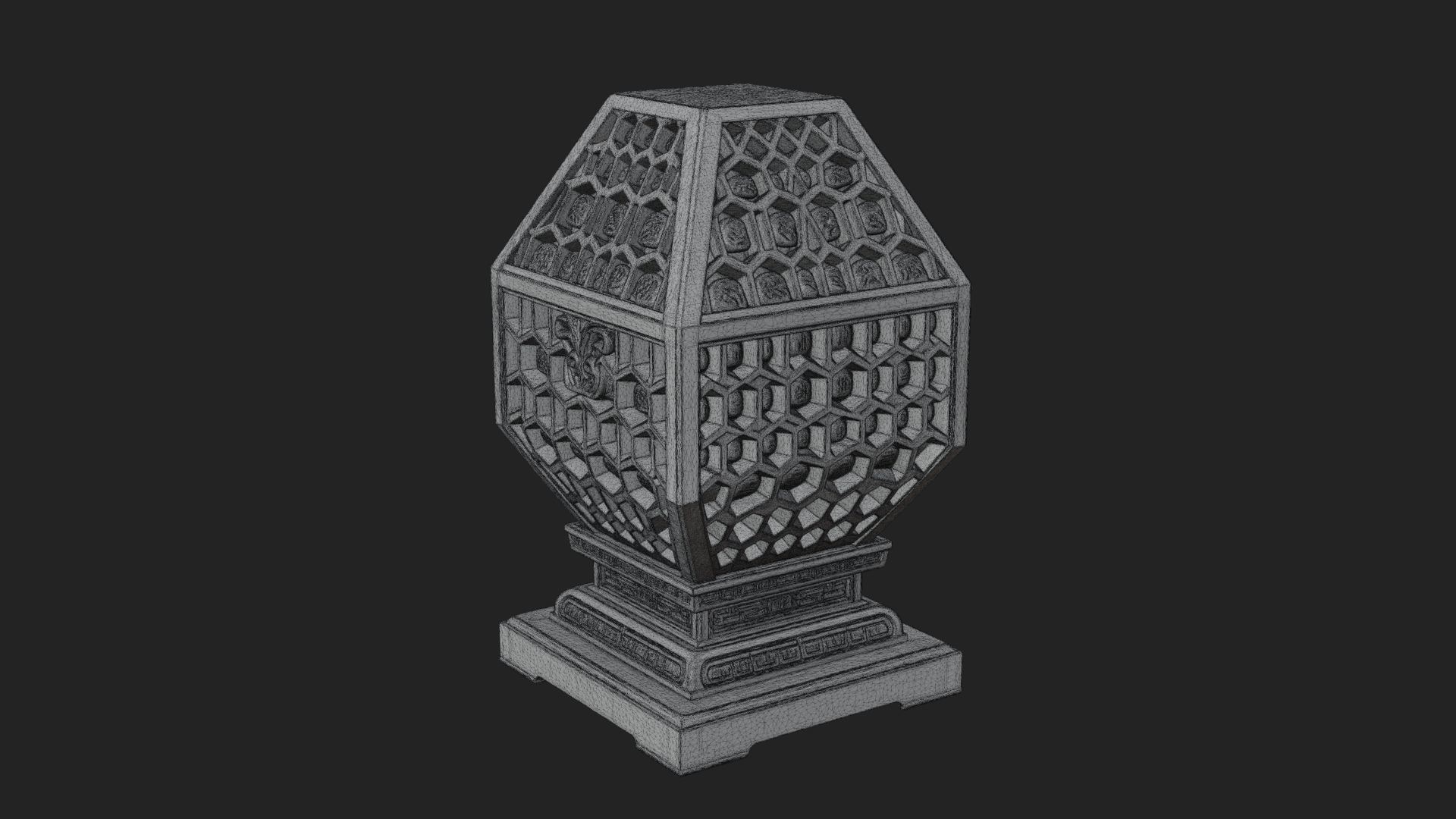 Pierced Stone Lantern Model Design 3 3D Print Model 3D Model