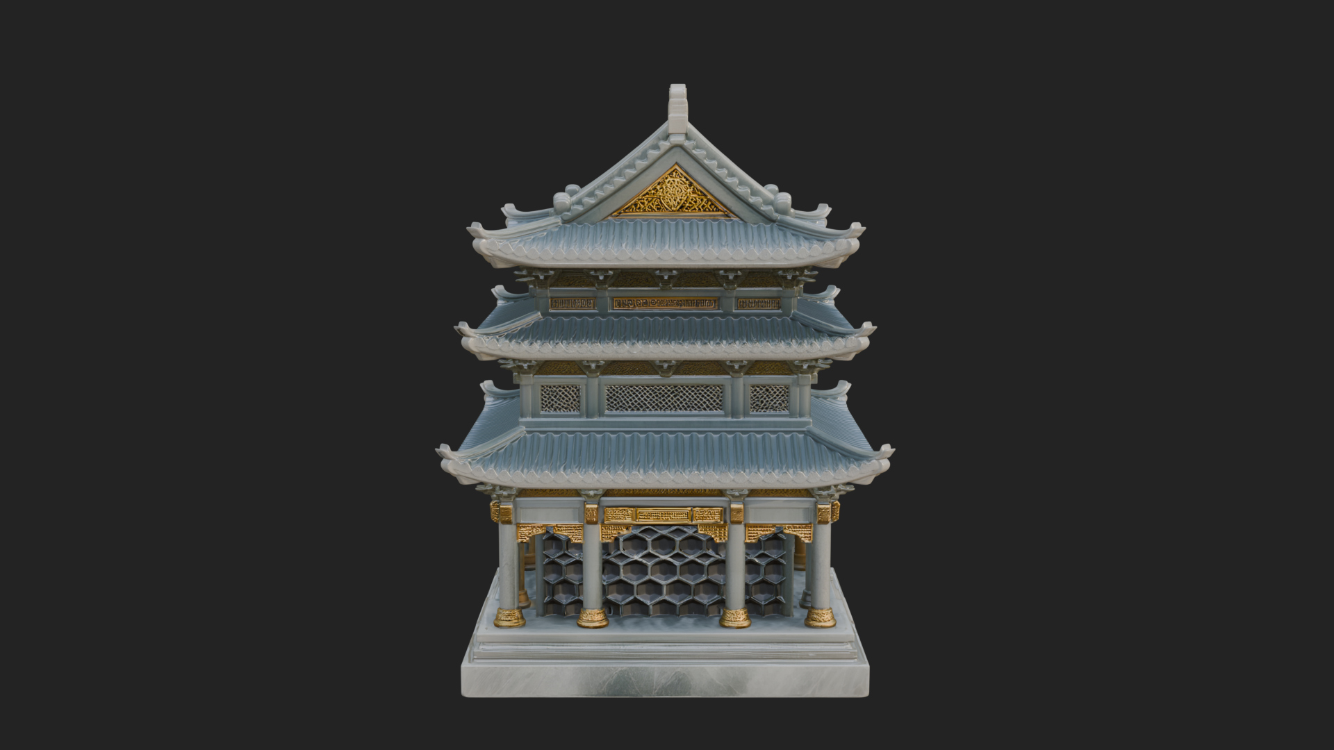 Pierced Stone Lantern Model Design 4 3D Print Model 3D Model