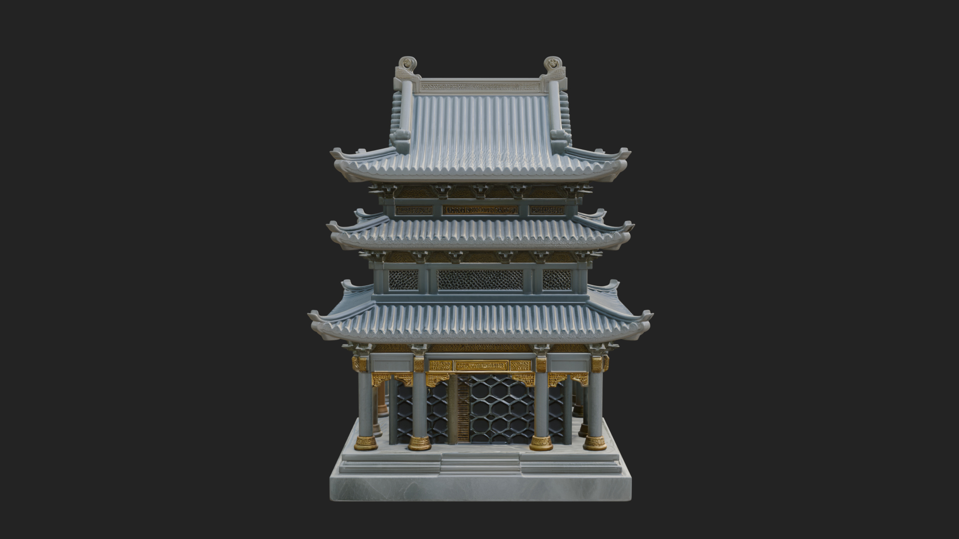 Pierced Stone Lantern Model Design 4 3D Print Model 3D Model