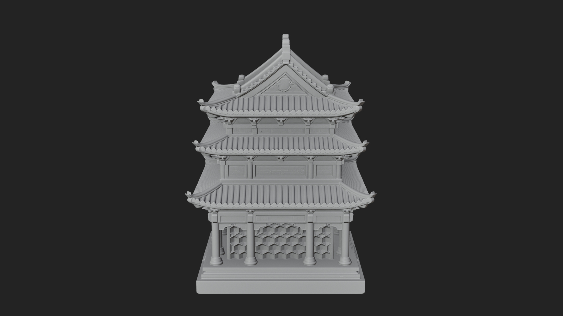 Pierced Stone Lantern Model Design 4 3D Print Model 3D Model