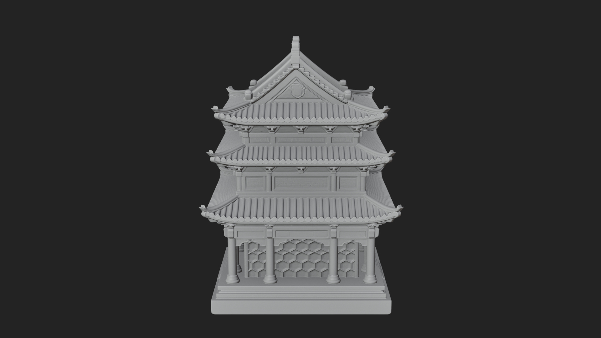 Pierced Stone Lantern Model Design 4 3D Print Model 3D Model