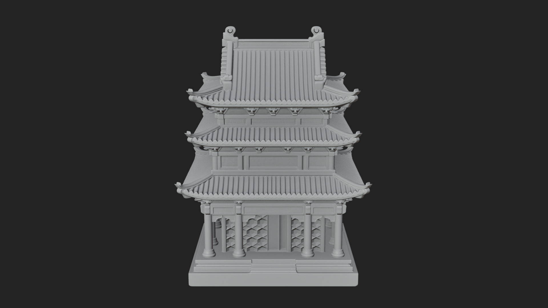 Pierced Stone Lantern Model Design 4 3D Print Model 3D Model