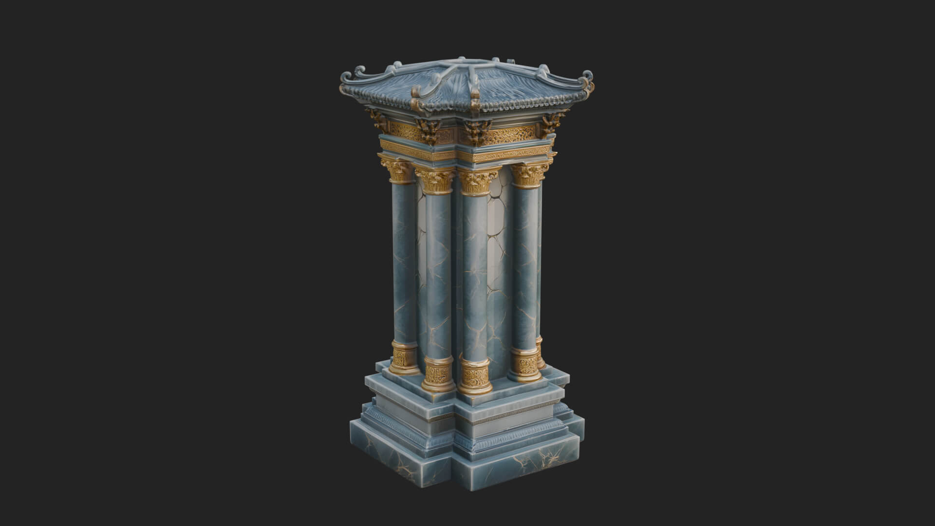 Pillared Canopy Model Design 1 3D Print Model 3D Model