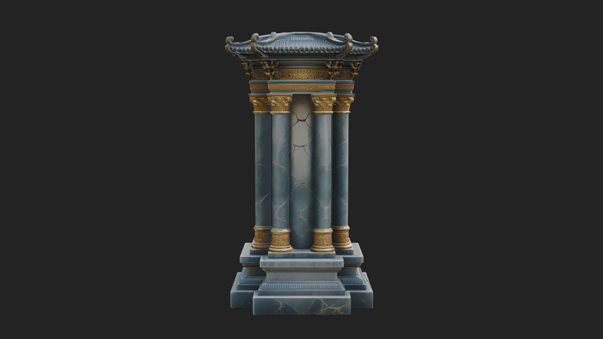 Pillared Canopy Model Design 1 3D Print Model 3D Model