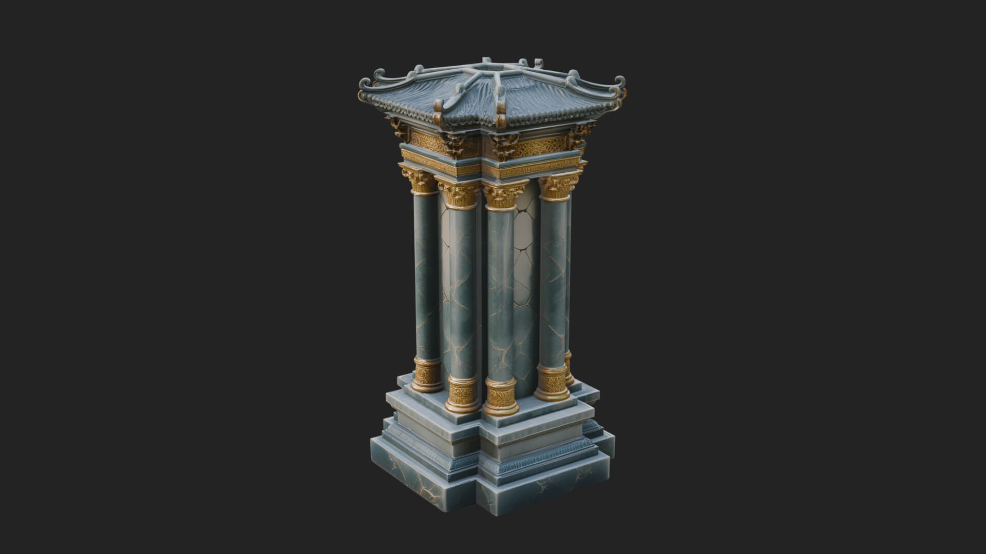 Pillared Canopy Model Design 1 3D Print Model 3D Model