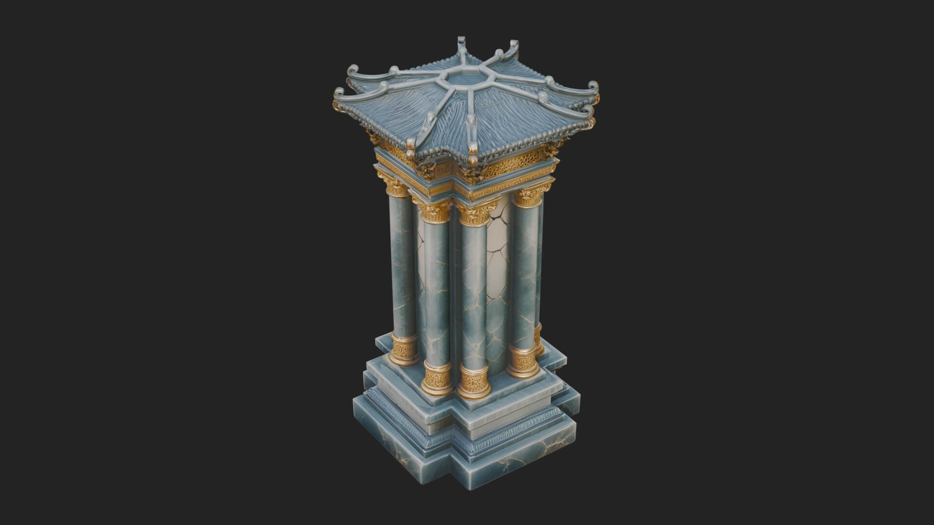 Pillared Canopy Model Design 1 3D Print Model 3D Model