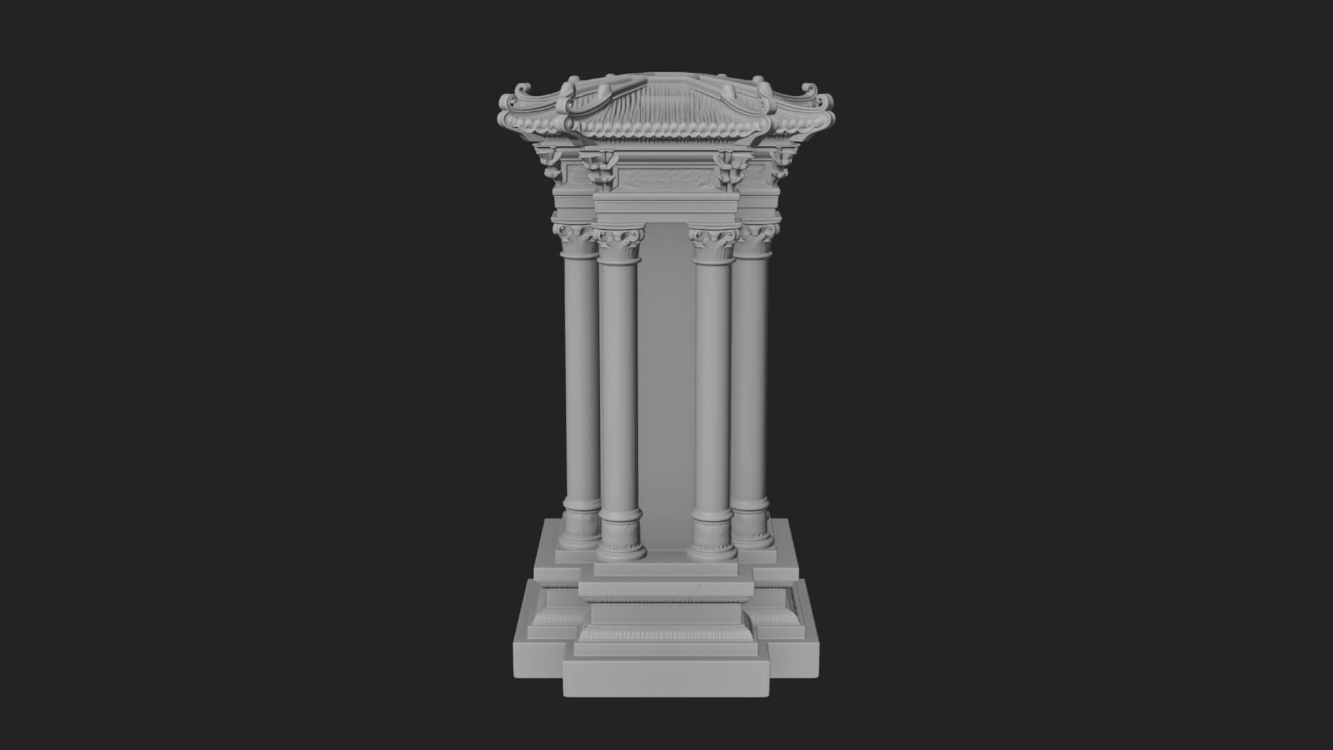 Pillared Canopy Model Design 1 3D Print Model 3D Model