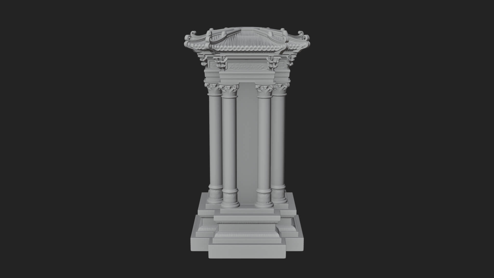 Pillared Canopy Model Design 1 3D Print Model 3D Model