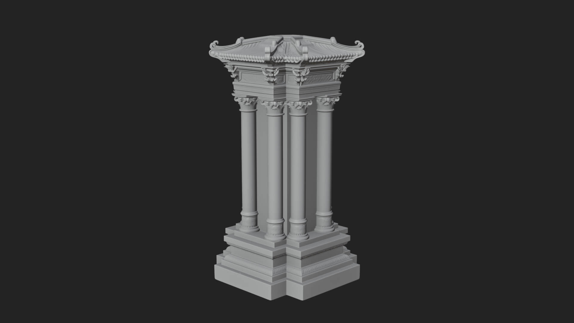 Pillared Canopy Model Design 1 3D Print Model 3D Model
