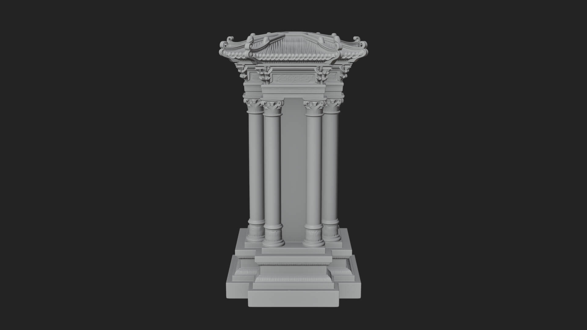 Pillared Canopy Model Design 1 3D Print Model 3D Model
