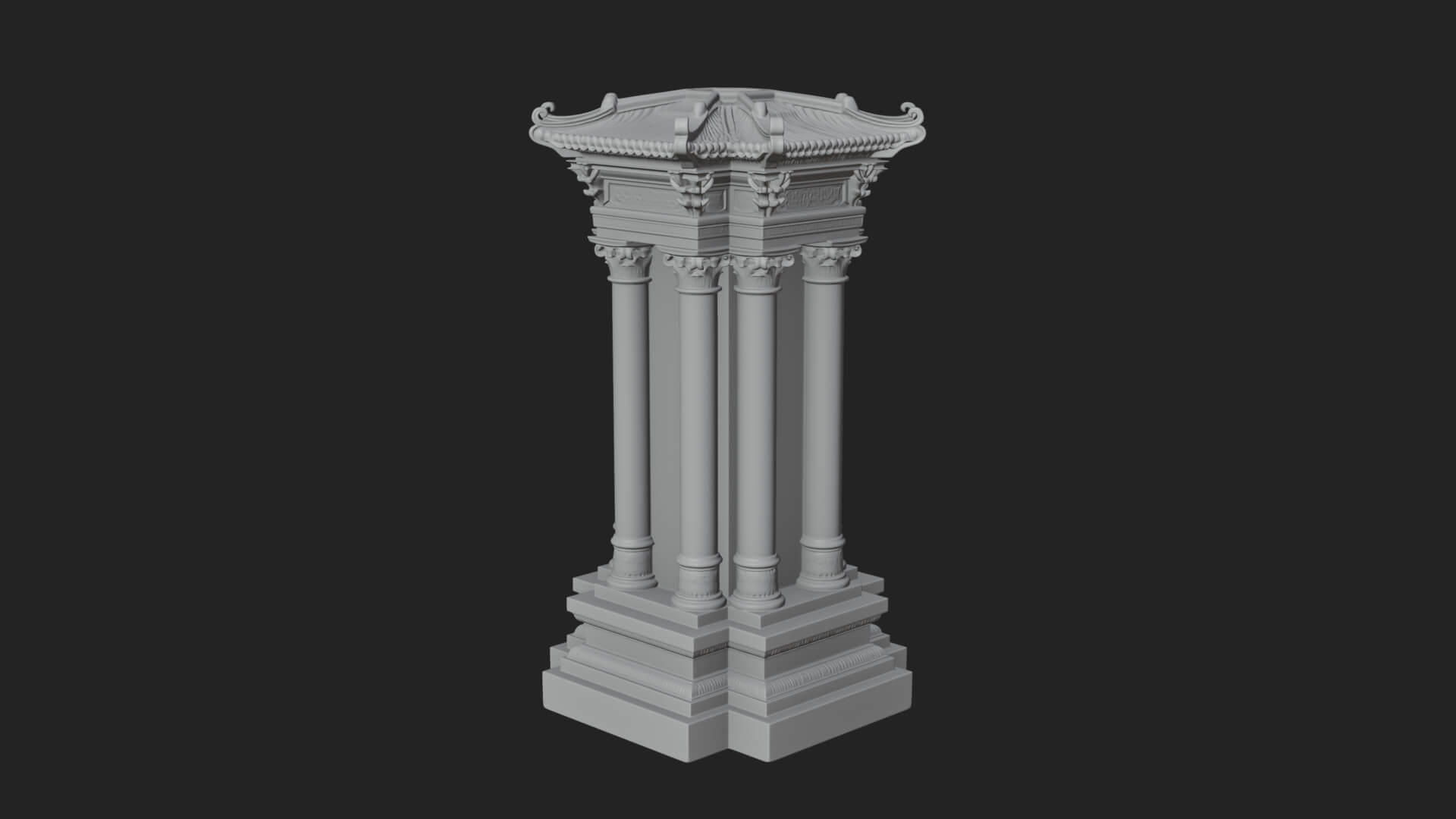 Pillared Canopy Model Design 1 3D Print Model 3D Model