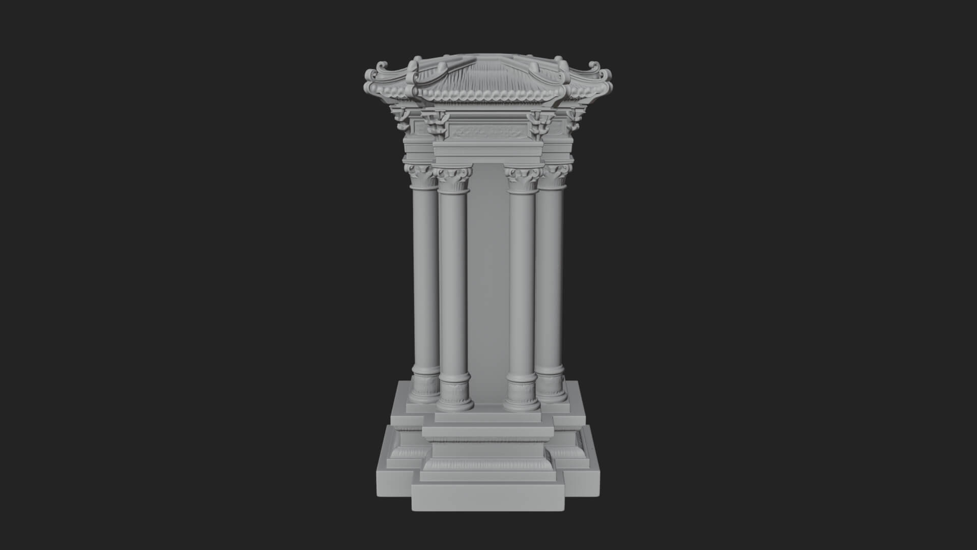 Pillared Canopy Model Design 1 3D Print Model 3D Model