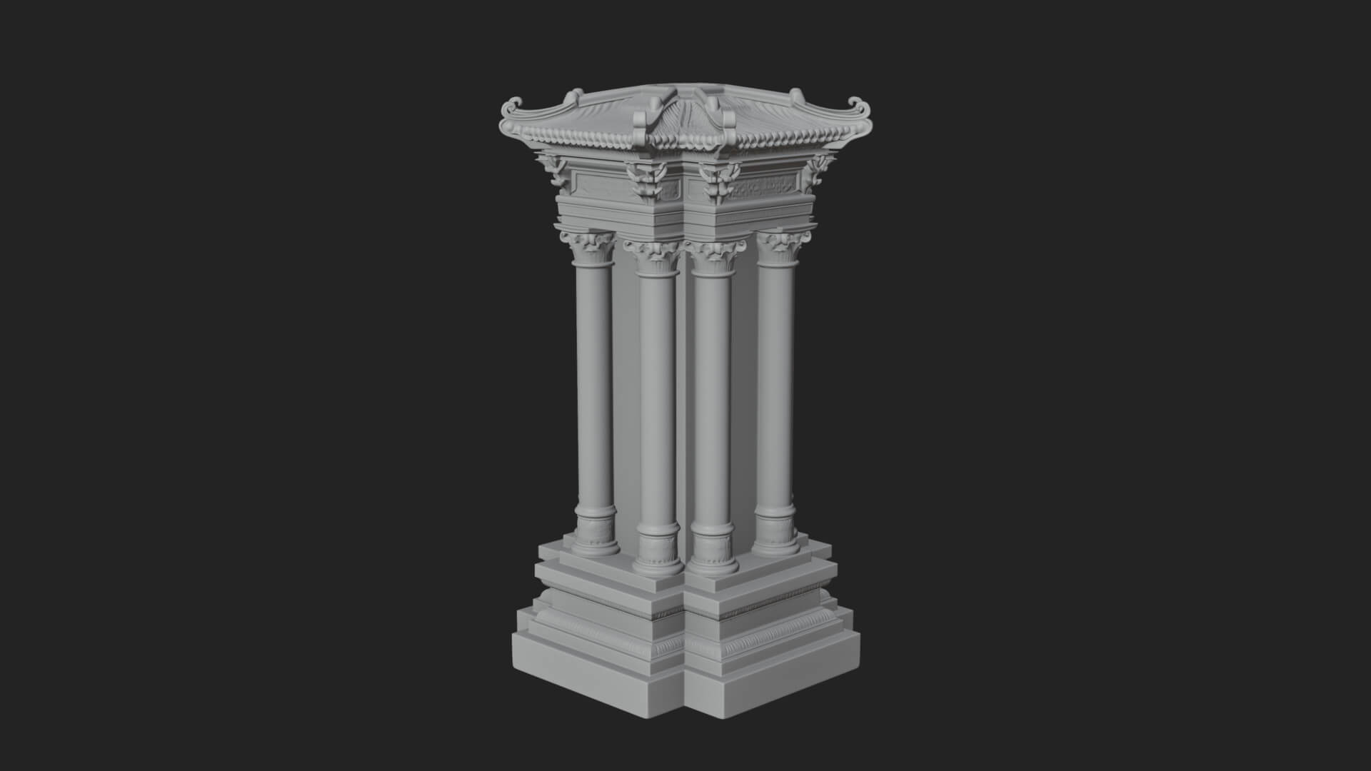 Pillared Canopy Model Design 1 3D Print Model 3D Model