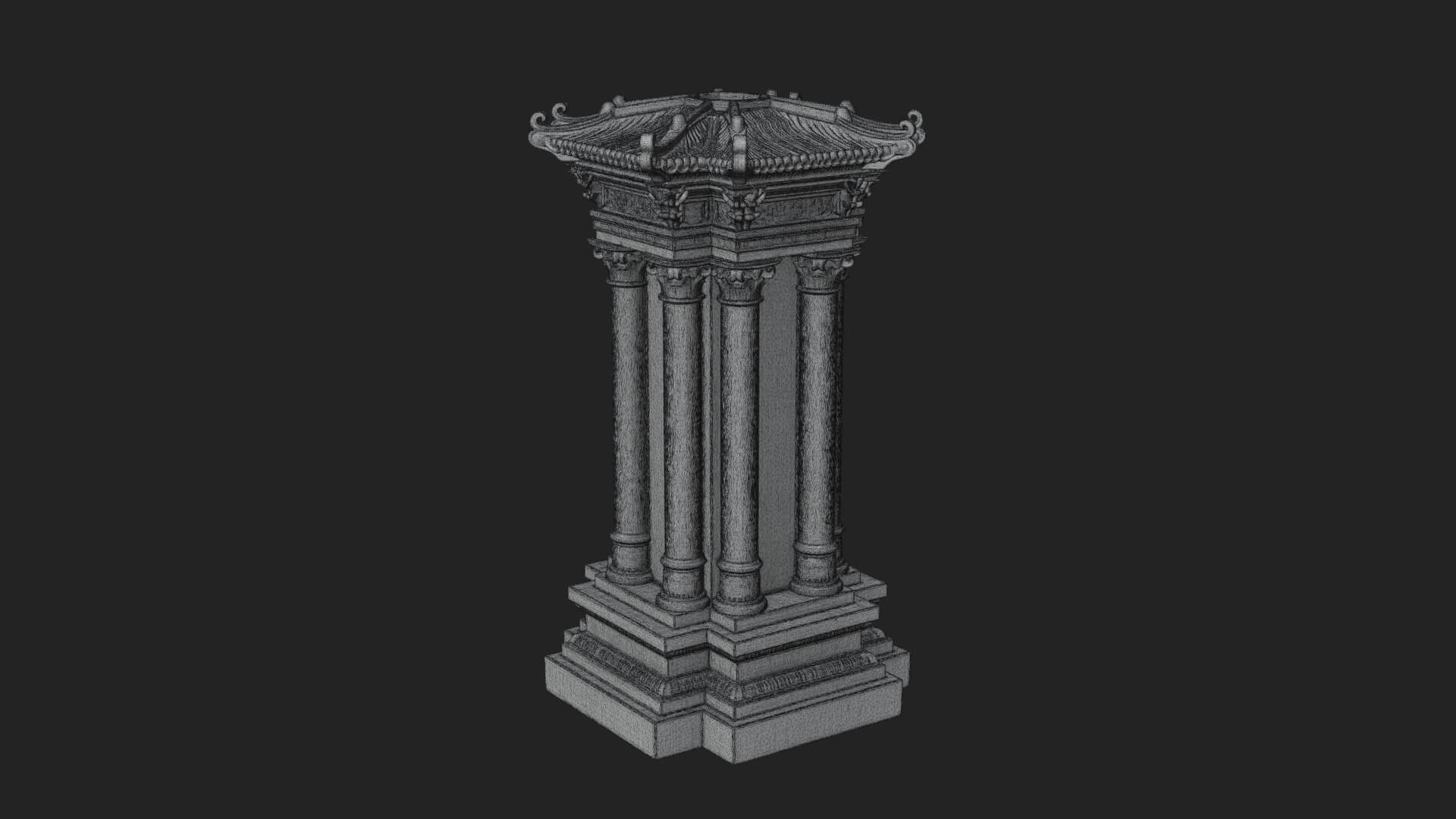 Pillared Canopy Model Design 1 3D Print Model 3D Model