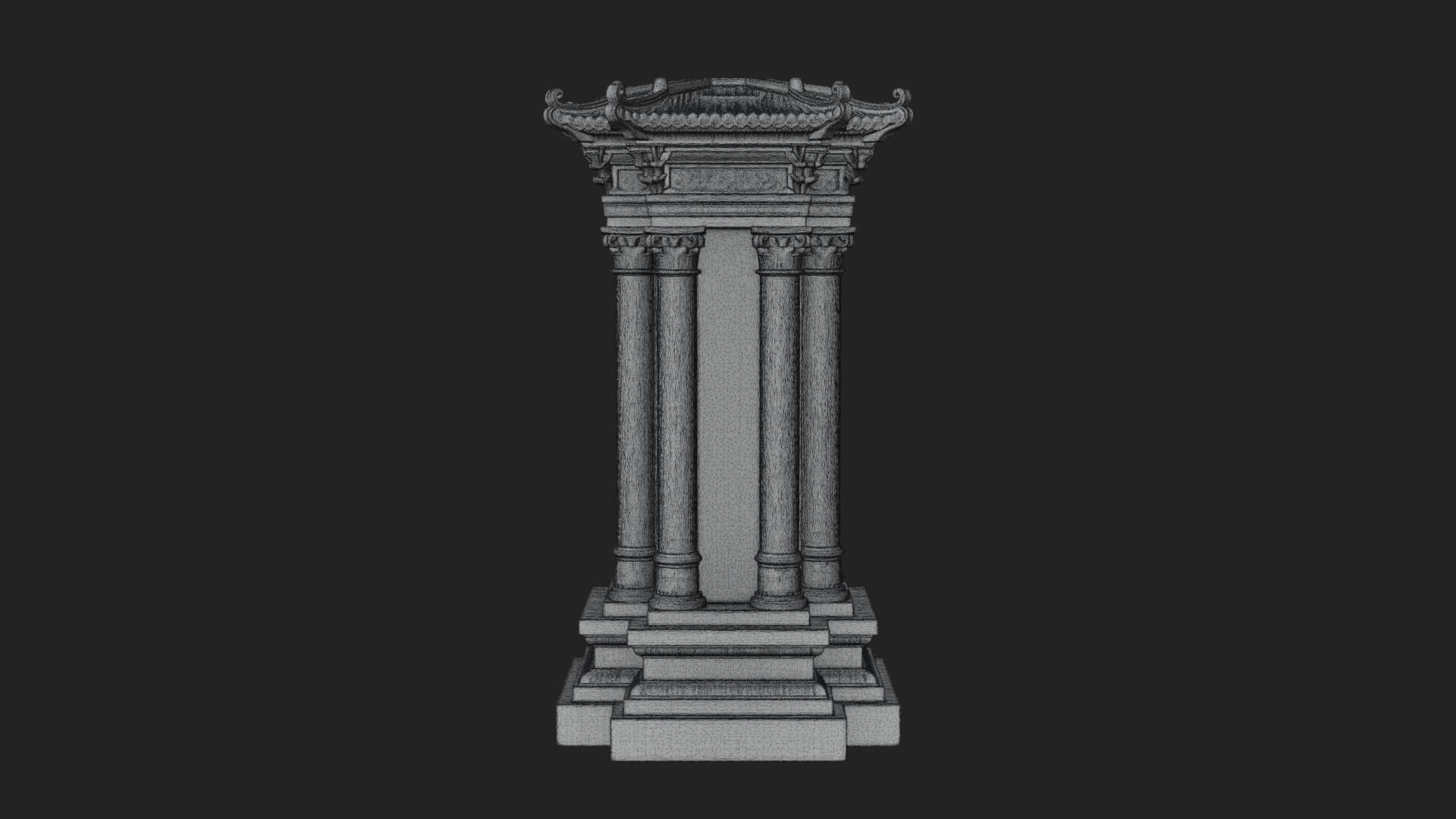 Pillared Canopy Model Design 1 3D Print Model 3D Model