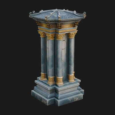 Pillared Canopy Model Design 1 3D Print Model