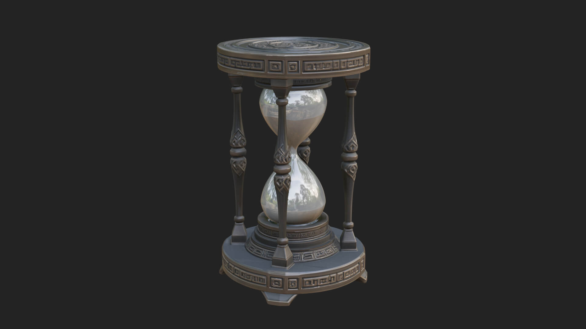 Pillared Sand Hourglass Model Design 1 3D Print Model 3D Model