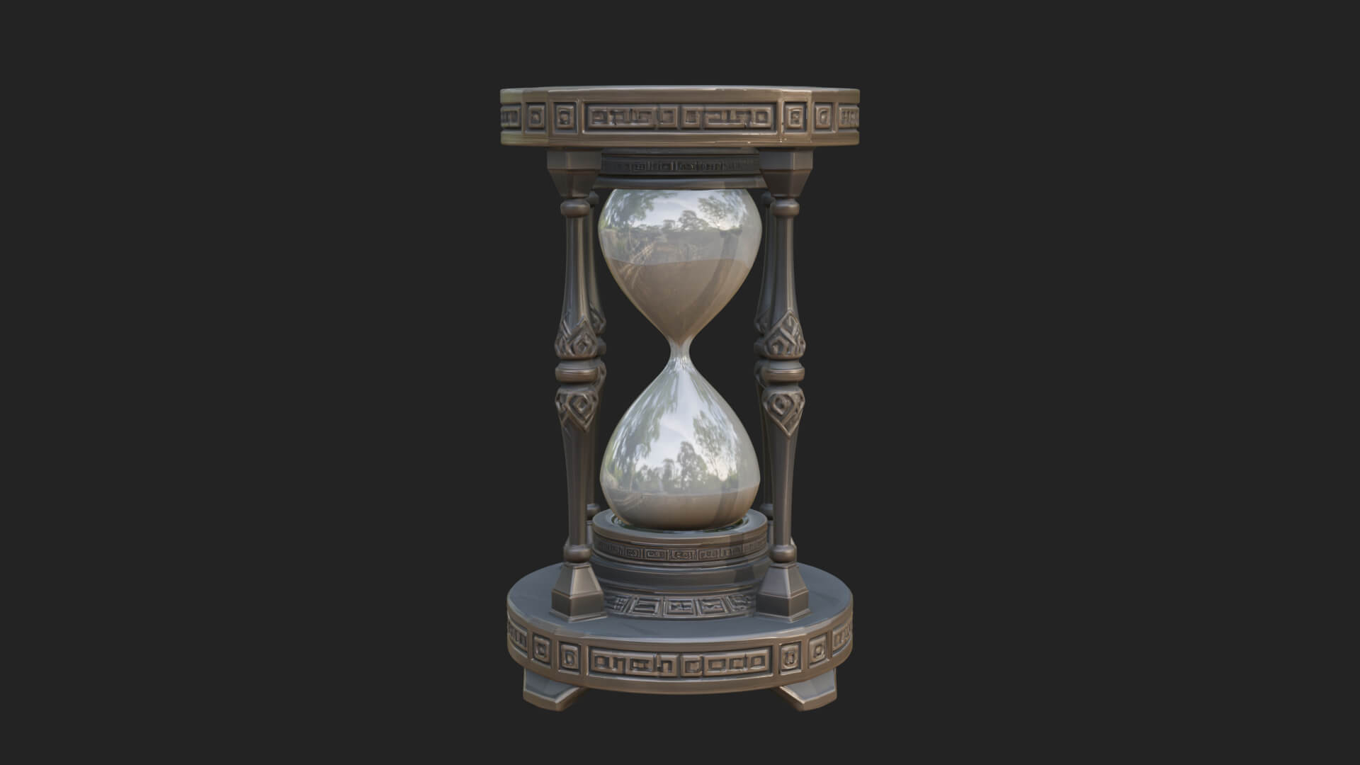 Pillared Sand Hourglass Model Design 1 3D Print Model 3D Model