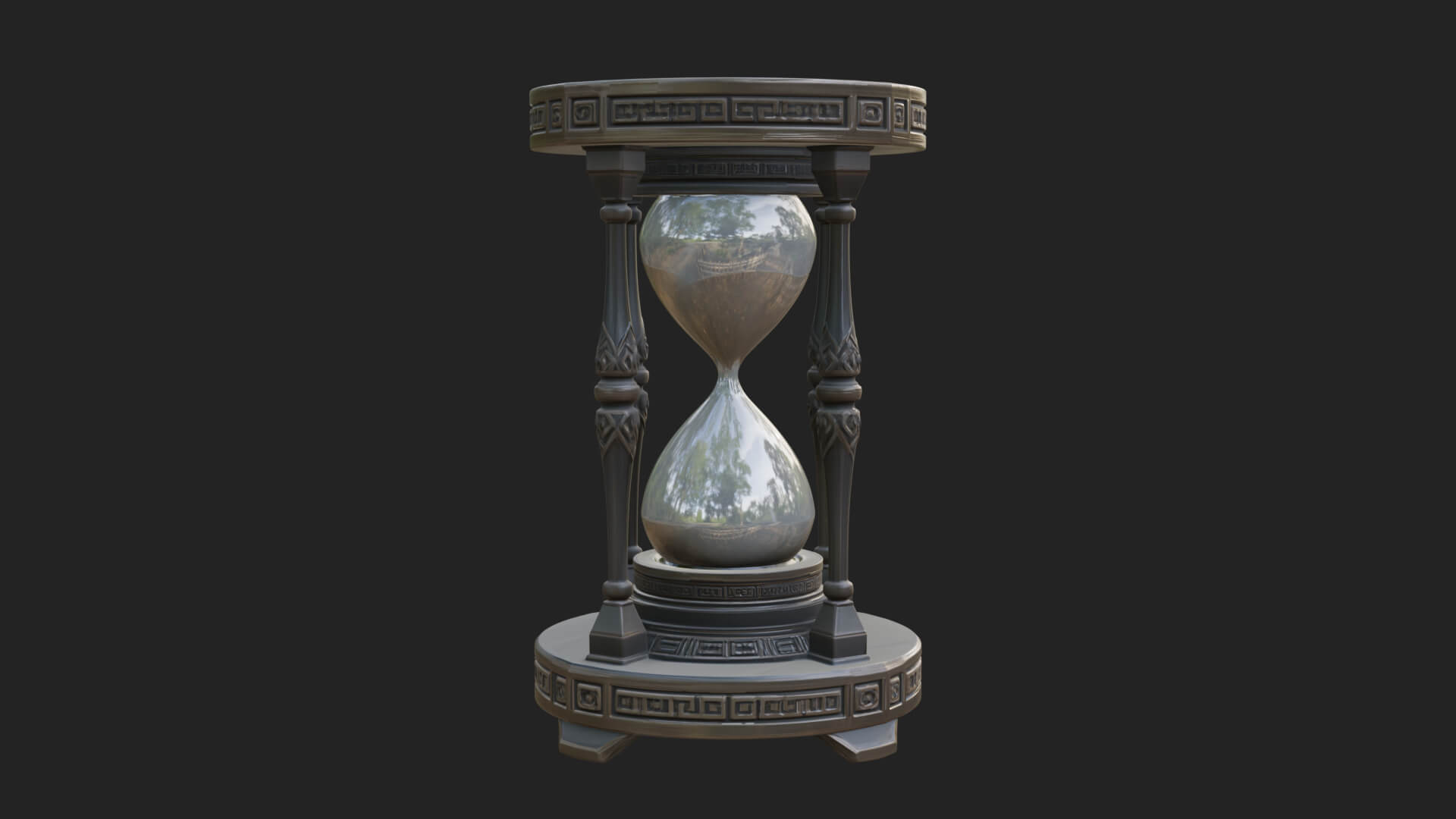 Pillared Sand Hourglass Model Design 1 3D Print Model 3D Model
