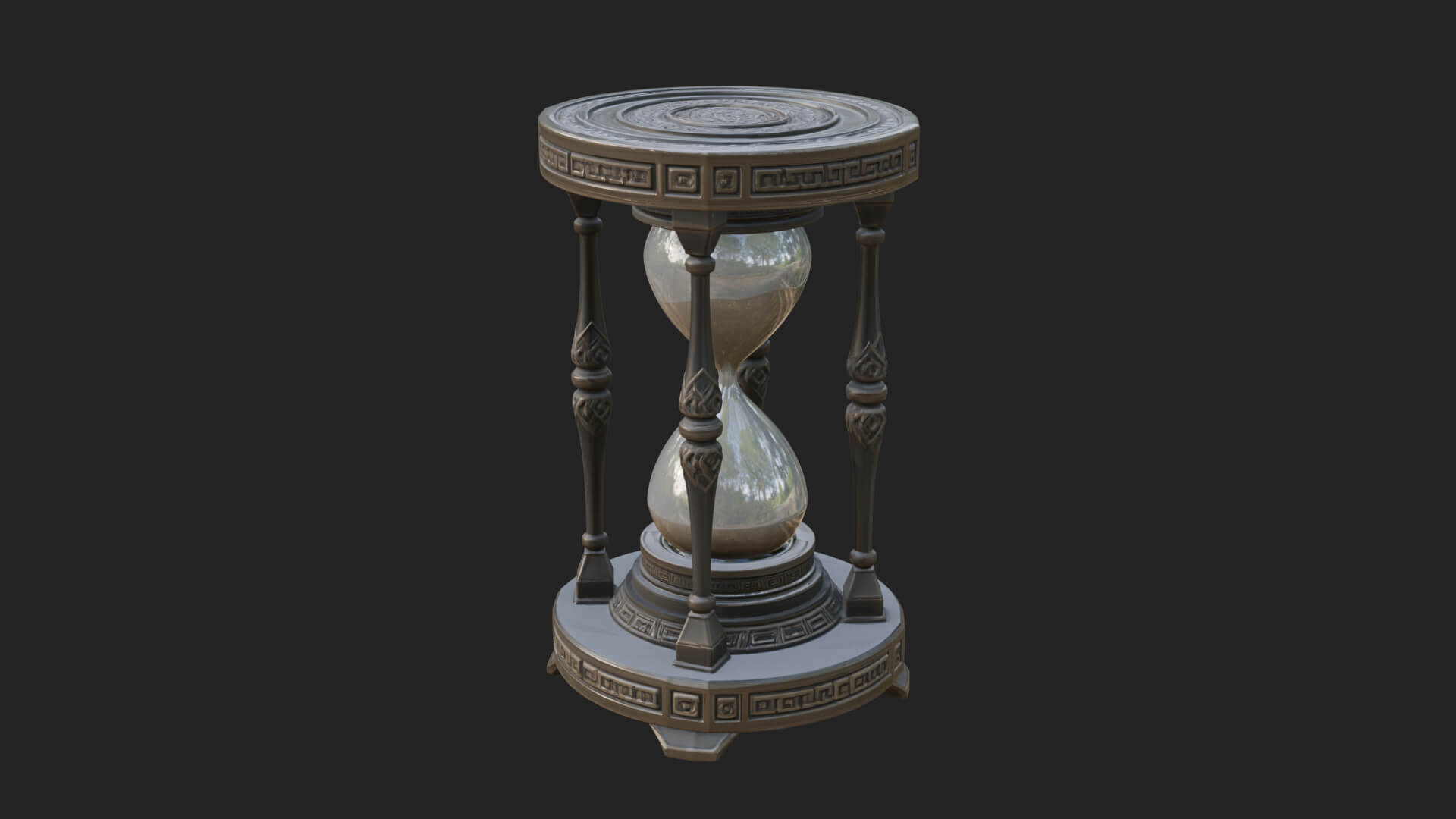 Pillared Sand Hourglass Model Design 1 3D Print Model 3D Model